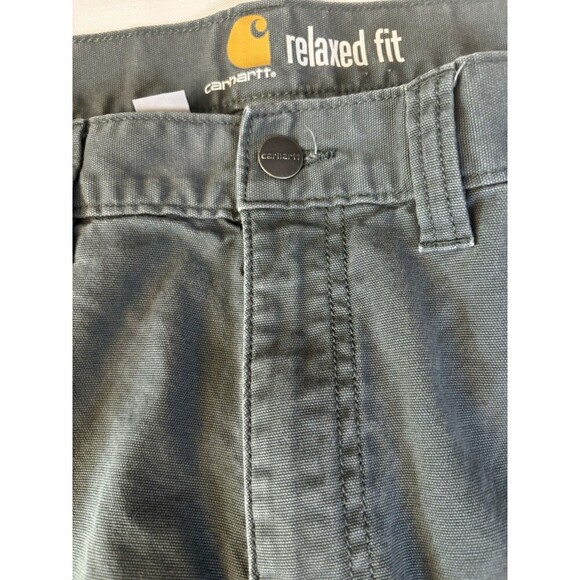 CARHARTT Twill Work Pants Mens 44x30 Olive Green Relaxed Fit Straight Carpenter - Picture 4 of 9